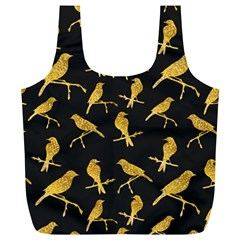 Background With Golden Birds Full Print Recycle Bag (xl) by Ndabl3x