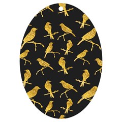 Background With Golden Birds Uv Print Acrylic Ornament Oval by Ndabl3x