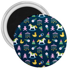 Cute Babies Toys Seamless Pattern 3  Magnets by Ndabl3x