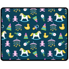 Cute Babies Toys Seamless Pattern Fleece Blanket (medium) by Ndabl3x