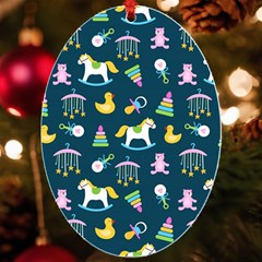 Cute Babies Toys Seamless Pattern Uv Print Acrylic Ornament Oval by Ndabl3x