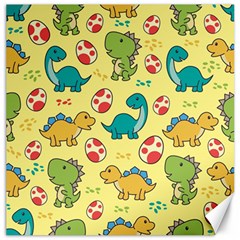 Seamless Pattern With Cute Dinosaurs Character Canvas 12  X 12  by Ndabl3x