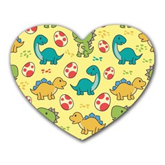 Seamless Pattern With Cute Dinosaurs Character Heart Mousepad