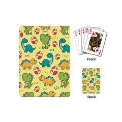 Seamless Pattern With Cute Dinosaurs Character Playing Cards Single Design (Mini)