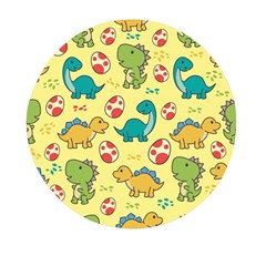 Seamless Pattern With Cute Dinosaurs Character Mini Round Pill Box