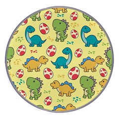 Seamless Pattern With Cute Dinosaurs Character Wireless Fast Charger(White)