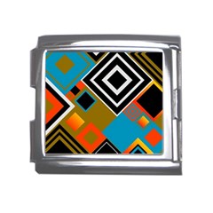 Retro Pattern Abstract Art Colorful Square Mega Link Italian Charm (18mm) by Ndabl3x