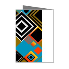 Retro Pattern Abstract Art Colorful Square Mini Greeting Cards (pkg Of 8) by Ndabl3x