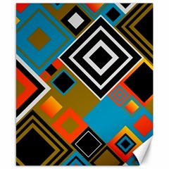 Retro Pattern Abstract Art Colorful Square Canvas 8  X 10 