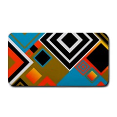 Retro Pattern Abstract Art Colorful Square Medium Bar Mat by Ndabl3x