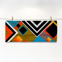 Retro Pattern Abstract Art Colorful Square Hand Towel by Ndabl3x