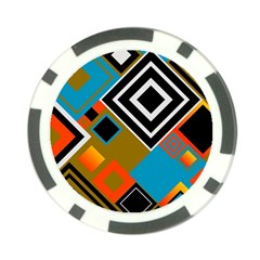 Retro Pattern Abstract Art Colorful Square Poker Chip Card Guard (10 Pack) by Ndabl3x