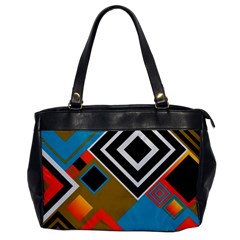 Retro Pattern Abstract Art Colorful Square Oversize Office Handbag