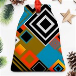 Retro Pattern Abstract Art Colorful Square Bell Ornament (Two Sides) Front