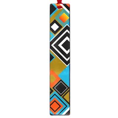 Retro Pattern Abstract Art Colorful Square Large Book Marks by Ndabl3x