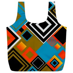 Retro Pattern Abstract Art Colorful Square Full Print Recycle Bag (xl) by Ndabl3x