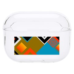 Retro Pattern Abstract Art Colorful Square Hard Pc Airpods Pro Case by Ndabl3x