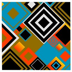 Retro Pattern Abstract Art Colorful Square Wooden Puzzle Square by Ndabl3x