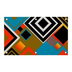 Retro Pattern Abstract Art Colorful Square Banner And Sign 5  X 3  by Ndabl3x