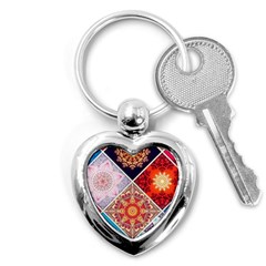 Mandala Pattern Key Chain (heart) by Ndabl3x