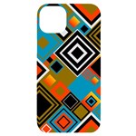 Retro Pattern Abstract Art Colorful Square iPhone 14 Plus Black UV Print Case Front