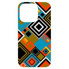 Retro Pattern Abstract Art Colorful Square Iphone 14 Pro Black Uv Print Case by Ndabl3x