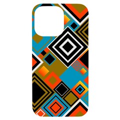 Retro Pattern Abstract Art Colorful Square Iphone 14 Pro Max Black Uv Print Case by Ndabl3x