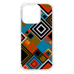 Retro Pattern Abstract Art Colorful Square Iphone 14 Pro Tpu Uv Print Case by Ndabl3x