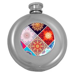 Mandala Pattern Round Hip Flask (5 Oz) by Ndabl3x