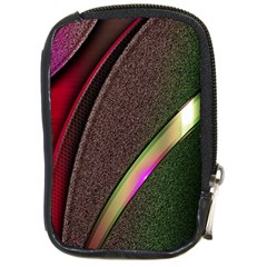 Abstract Curve Pattern Red Compact Camera Leather Case by Ndabl3x