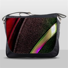 Abstract Curve Pattern Red Messenger Bag by Ndabl3x