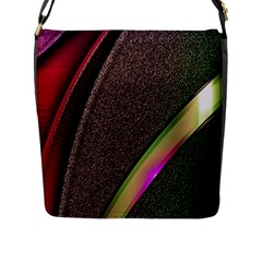 Abstract Curve Pattern Red Flap Closure Messenger Bag (l) by Ndabl3x