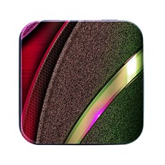 Abstract Curve Pattern Red Square Metal Box (black) by Ndabl3x