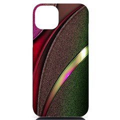 Abstract Curve Pattern Red Iphone 14 Plus Black Uv Print Case by Ndabl3x