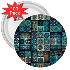 Texture Pattern Abstract Colorful Digital Art 3  Buttons (100 pack) 