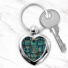 Texture Pattern Abstract Colorful Digital Art Key Chain (heart) by Ndabl3x