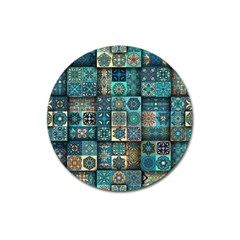 Texture Pattern Abstract Colorful Digital Art Magnet 3  (round) by Ndabl3x