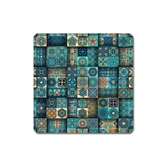 Texture Pattern Abstract Colorful Digital Art Square Magnet by Ndabl3x