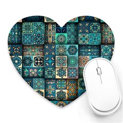 Texture Pattern Abstract Colorful Digital Art Heart Mousepad by Ndabl3x