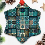 Texture Pattern Abstract Colorful Digital Art Snowflake Ornament (Two Sides) Front