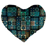 Texture Pattern Abstract Colorful Digital Art Large 19  Premium Heart Shape Cushions Front