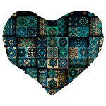 Texture Pattern Abstract Colorful Digital Art Large 19  Premium Heart Shape Cushions Back