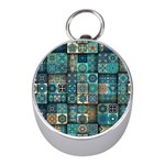 Texture Pattern Abstract Colorful Digital Art Mini Silver Compasses Front