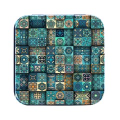 Texture Pattern Abstract Colorful Digital Art Square Metal Box (black) by Ndabl3x