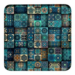 Texture Pattern Abstract Colorful Digital Art Square Glass Fridge Magnet (4 Pack) by Ndabl3x