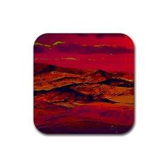 Time Wind Polishpattern Architecture Building City Cityscape Nature Pop-art Pop Surrealism  Retrowave Rubber Coaster (square) by Cemarart