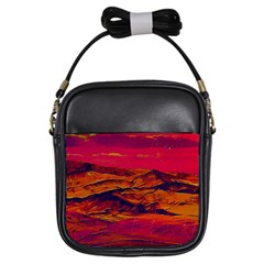 Time Wind Polishpattern Architecture Building City Cityscape Nature Pop-art Pop Surrealism  Retrowave Girls Sling Bag