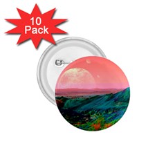 Unicorn Valley Aesthetic Clouds Landscape Mountain Nature Pop Art Surrealism Retrowave 1 75  Buttons (10 Pack) by Cemarart