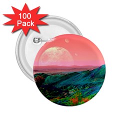 Unicorn Valley Aesthetic Clouds Landscape Mountain Nature Pop Art Surrealism Retrowave 2 25  Buttons (100 Pack)  by Cemarart