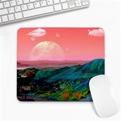 Unicorn Valley Aesthetic Clouds Landscape Mountain Nature Pop Art Surrealism Retrowave Large Mousepad by Cemarart